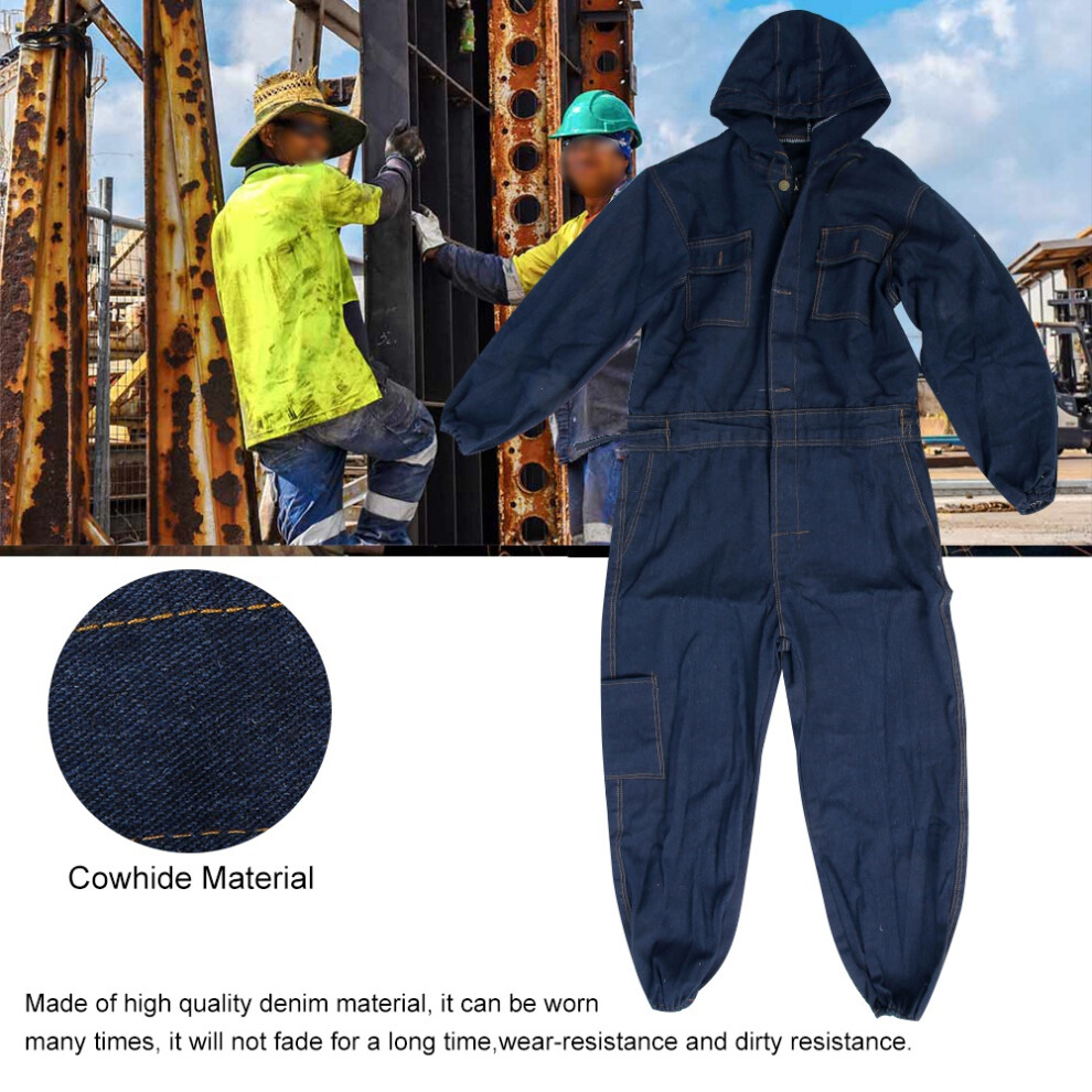 Denim Welding Coverall For Auto Repair, Labor Insurance, Size 170 8761363219820