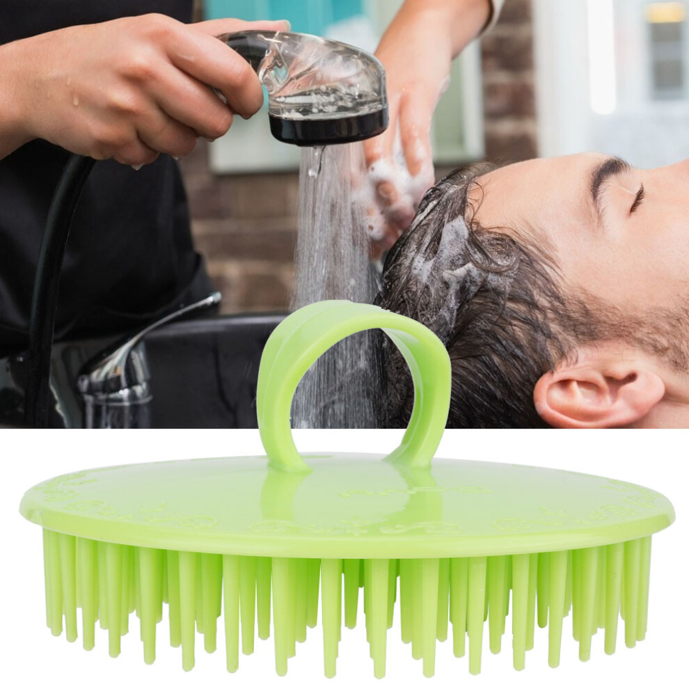 Green Silicone Scalp Massage & Washing Comb Handheld Head Meridian Brush