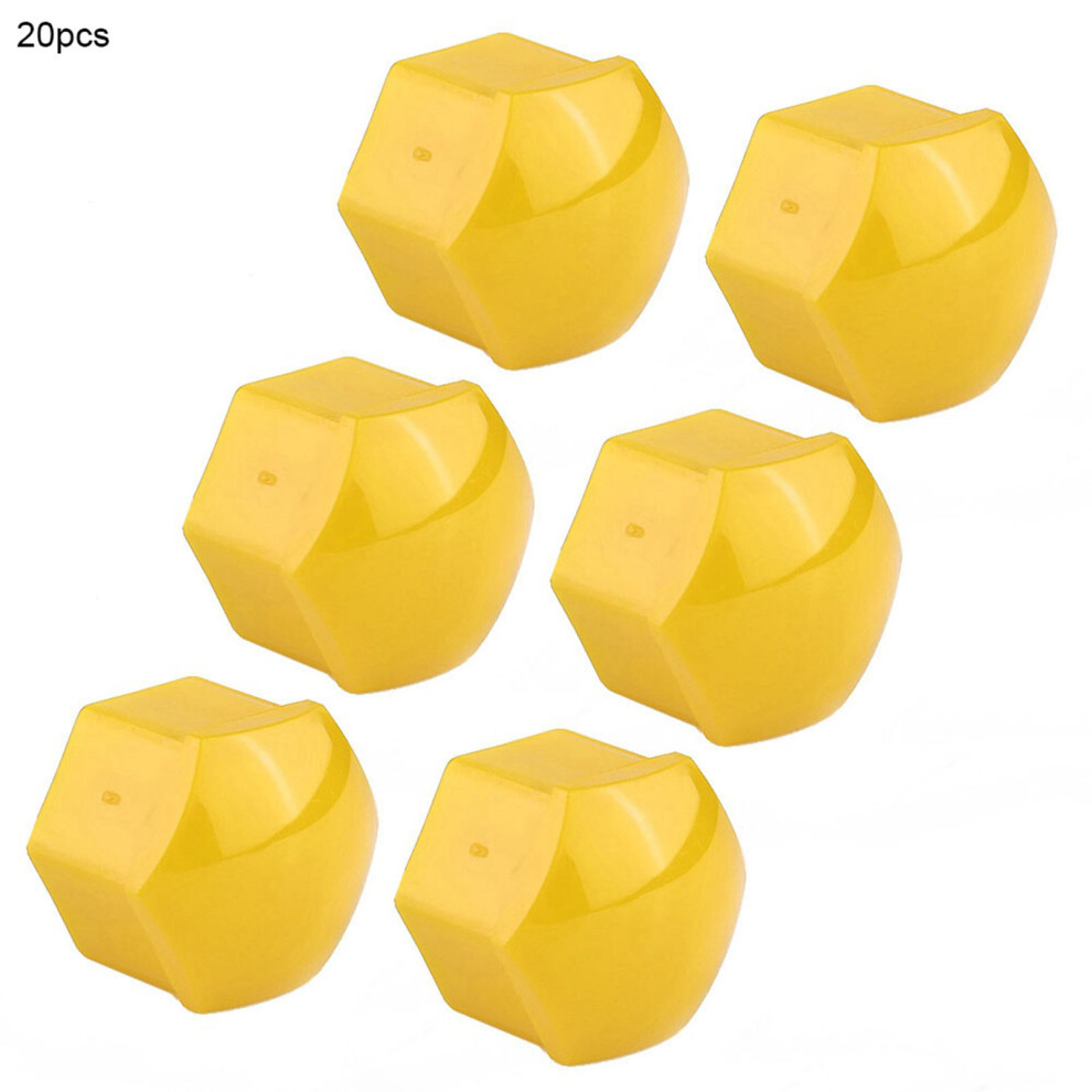 Car Wheel Nut Caps 20Pcs 19Mm Auto Hub Cover Bolt Rim Exterior Cover Yellow 9301363221578