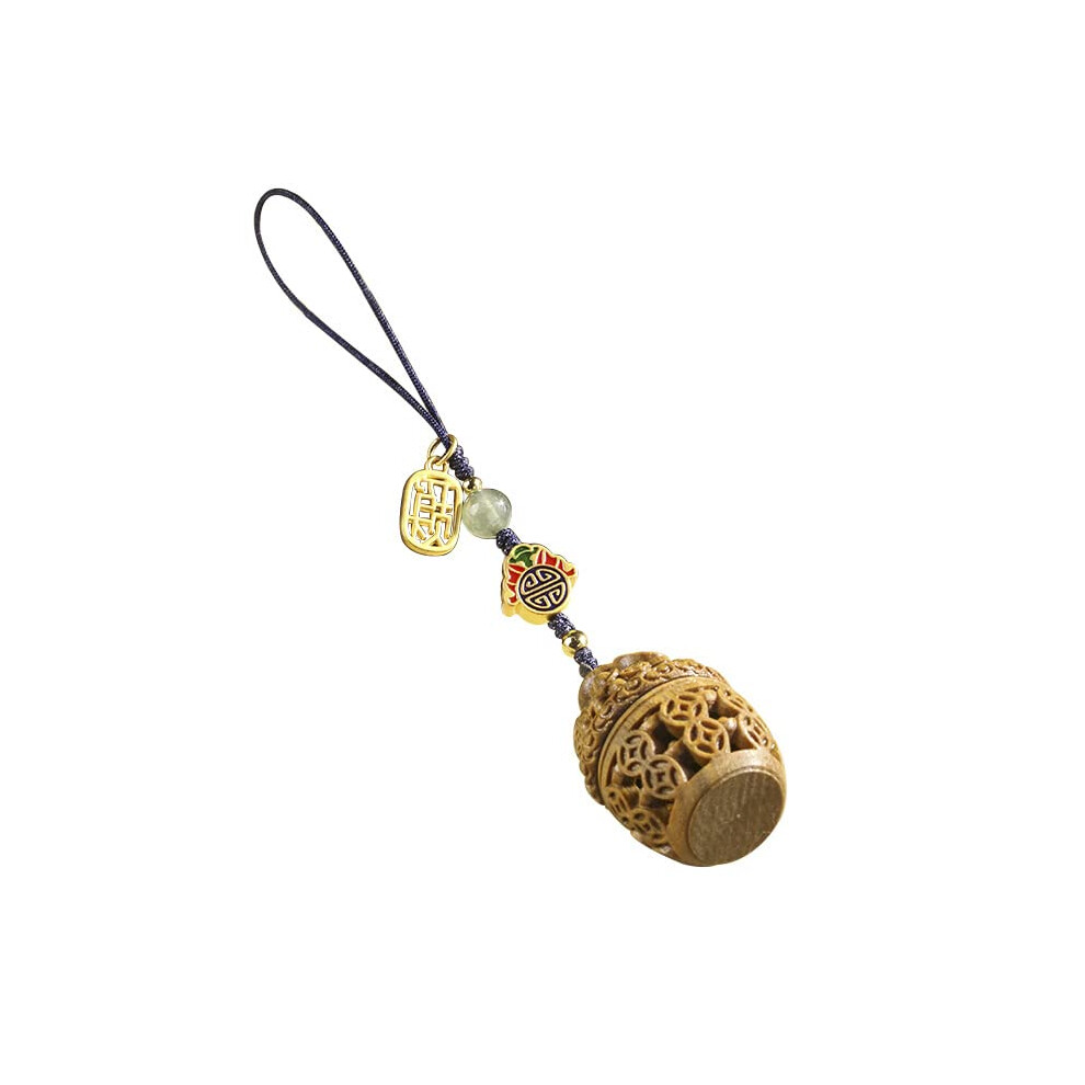 Phone Charm Strap Wooden Carved Cornucopia Pendant Lanyard For Phone And Keychain With Natural Wood Finish 9067246966690