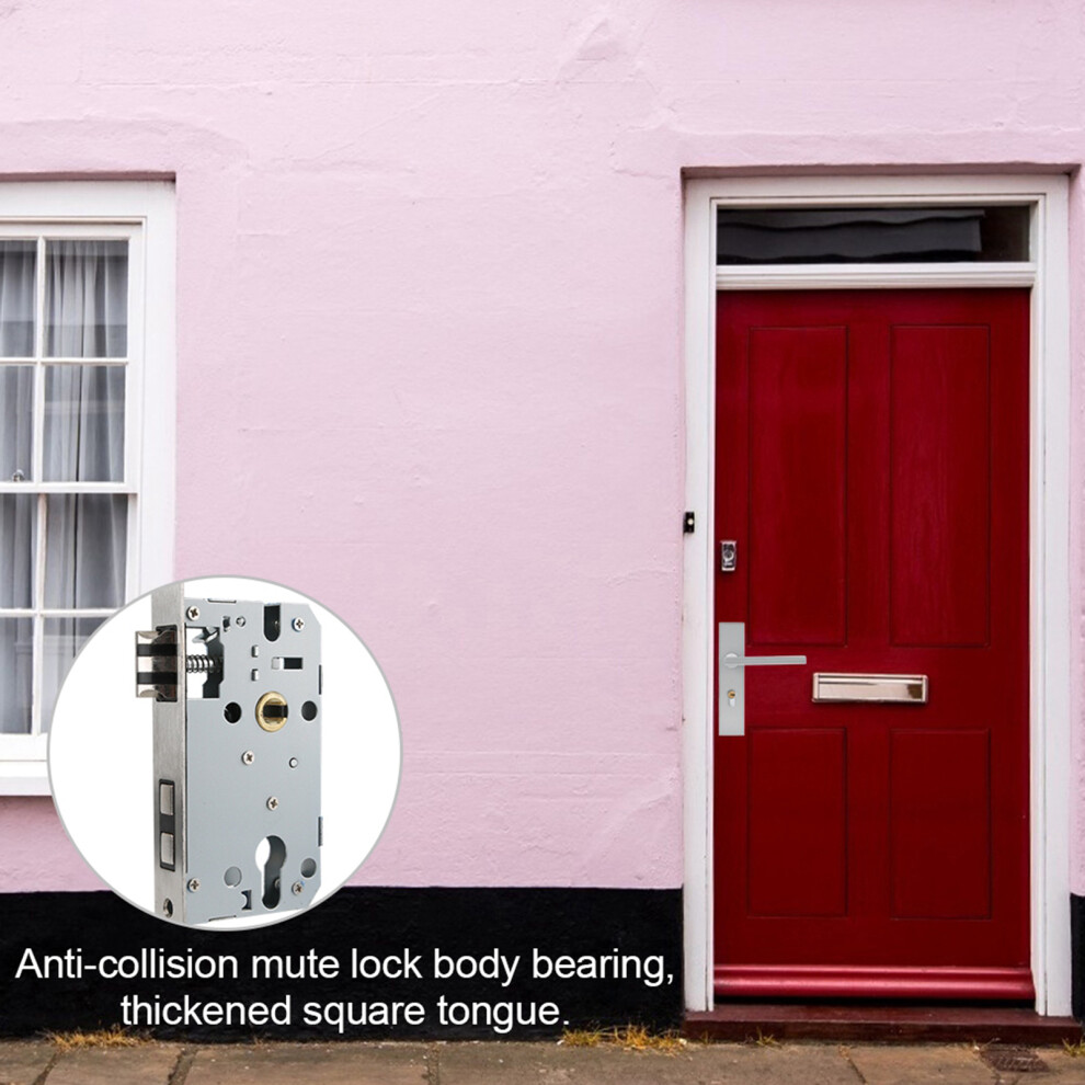 European Style Indoor Door Lock Set With Lock Cylinder & Keys, Space Aluminum 3771363219398