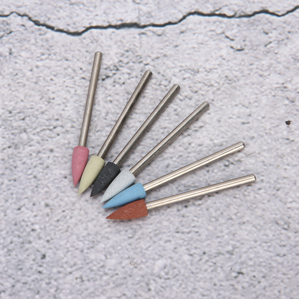 6pcs Sanding and Polishing Heads for Nail Art Drills Dead Skin Removal