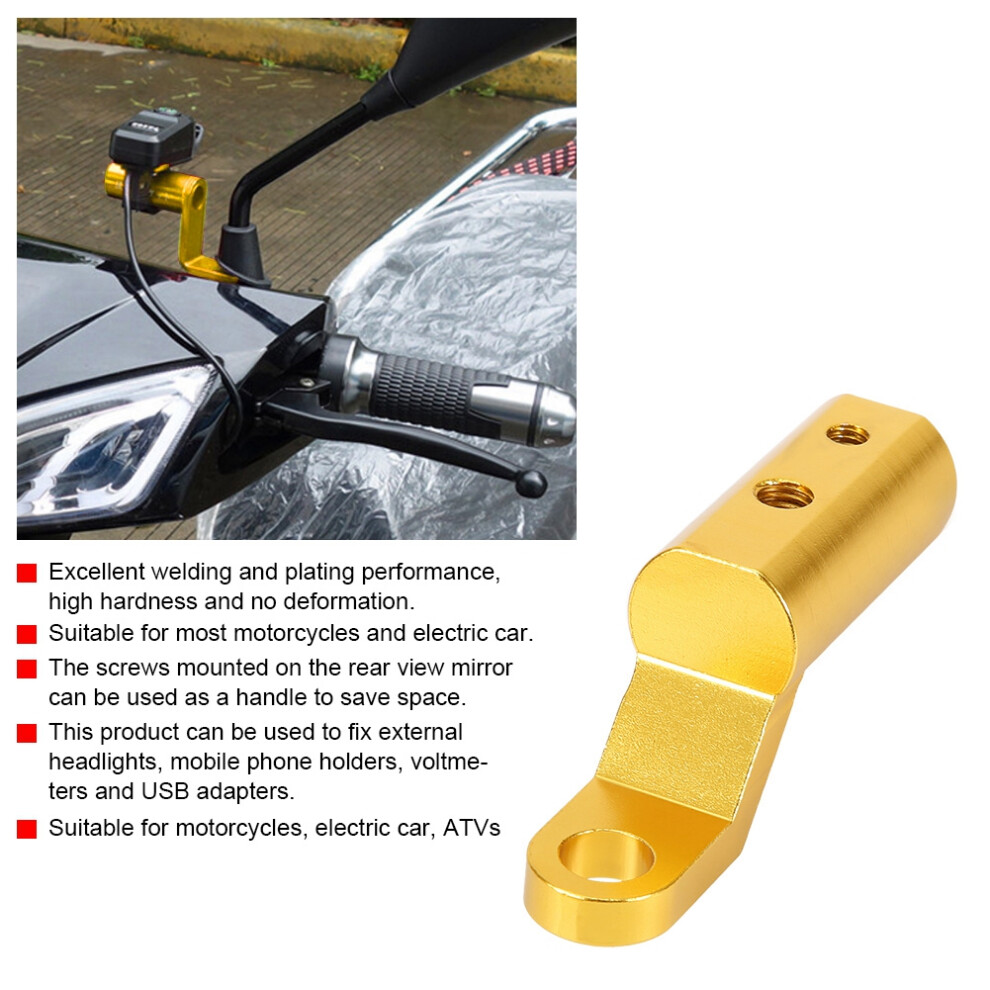 Rearview Mirror Base Extension Mount Bracket For Motorcycles Golden 7891363225079