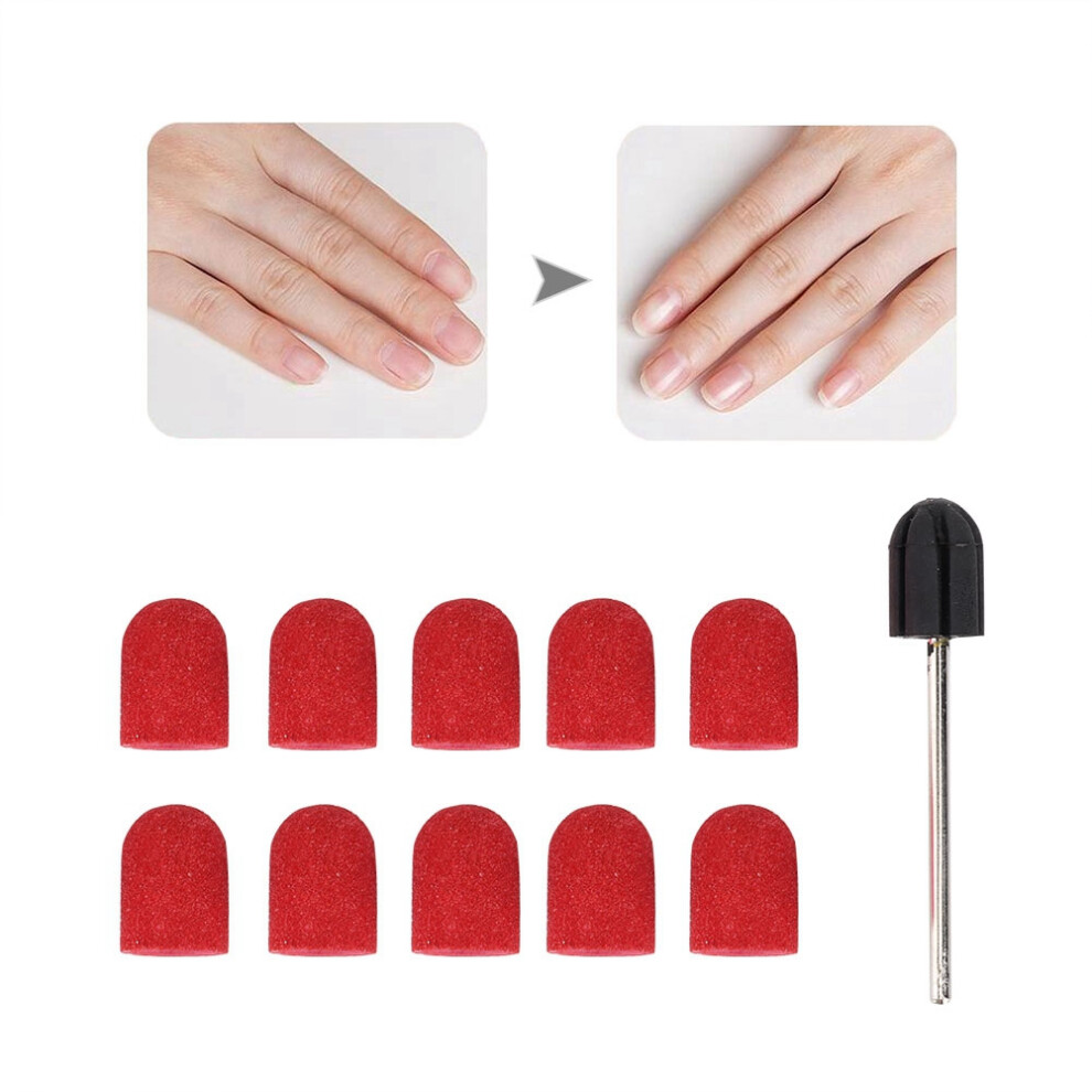 Red 10X15mm Nail Sanding Band Grinding Polishing Heads For Manicure