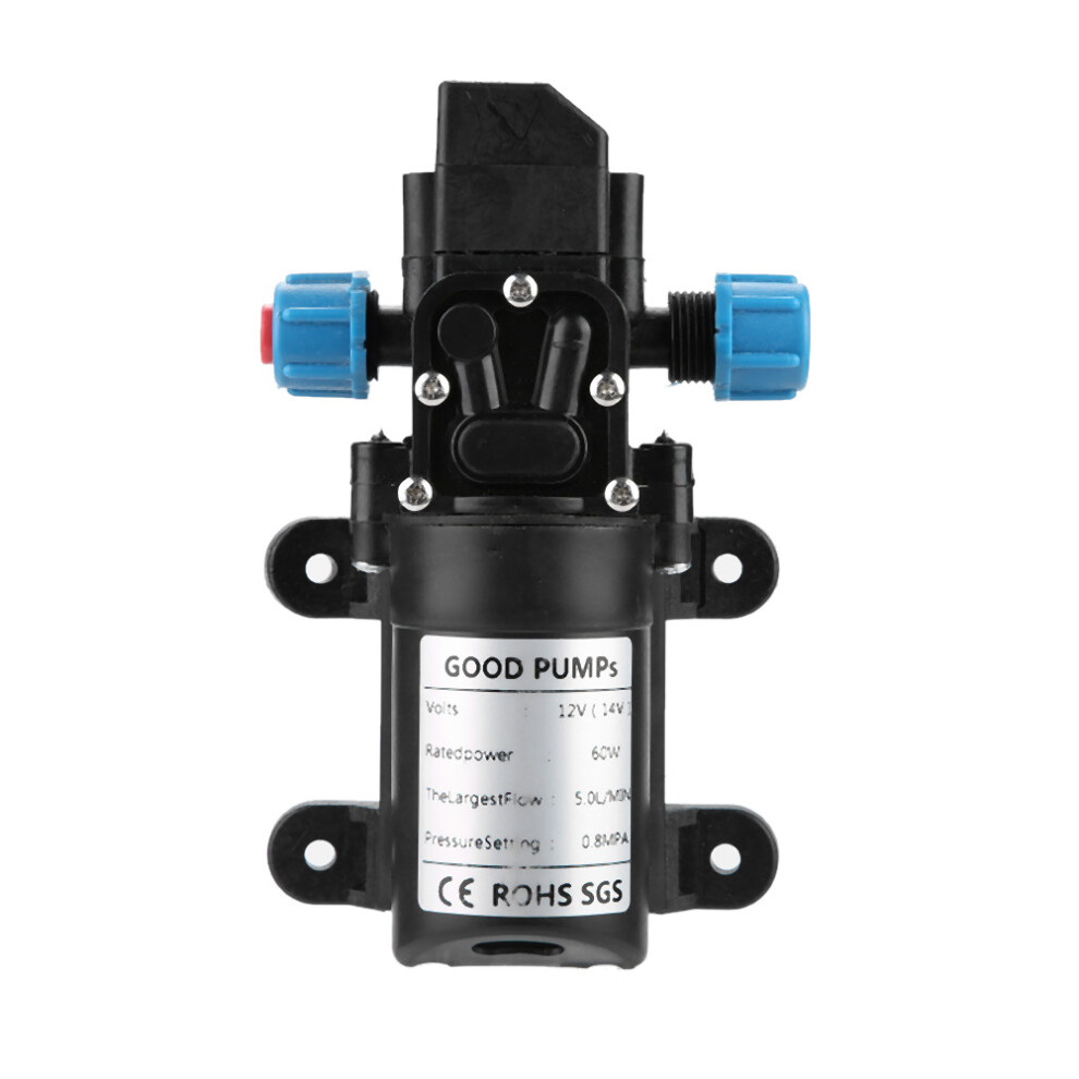 12V 60W Micro Water Pump 5L/Min, 16.8X9.8x4.8cm, Black 6931363225448