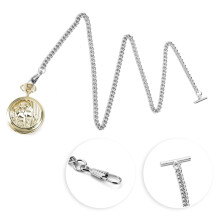 Elegant 65cm Silver Metal T-Bar Chain for Pocket Watches and Accessories