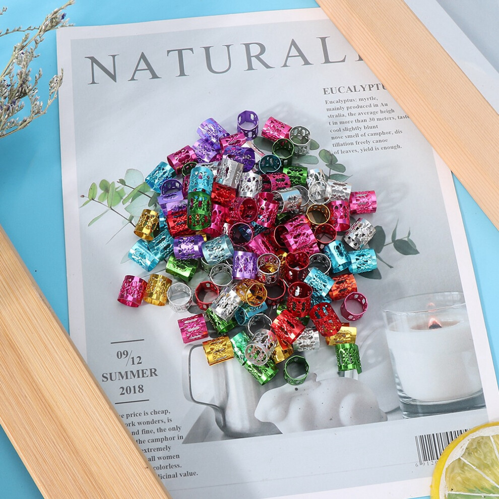 100Pcs Adjustable Colorful Dreadlocks Hair Braid Beads Cuffs for Stylish Look