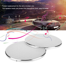 2 Stück 5-Zoll Kunststoff Weißes Netz Auto-Lautsprecher-Gitterabdeckung für Audiosysteme