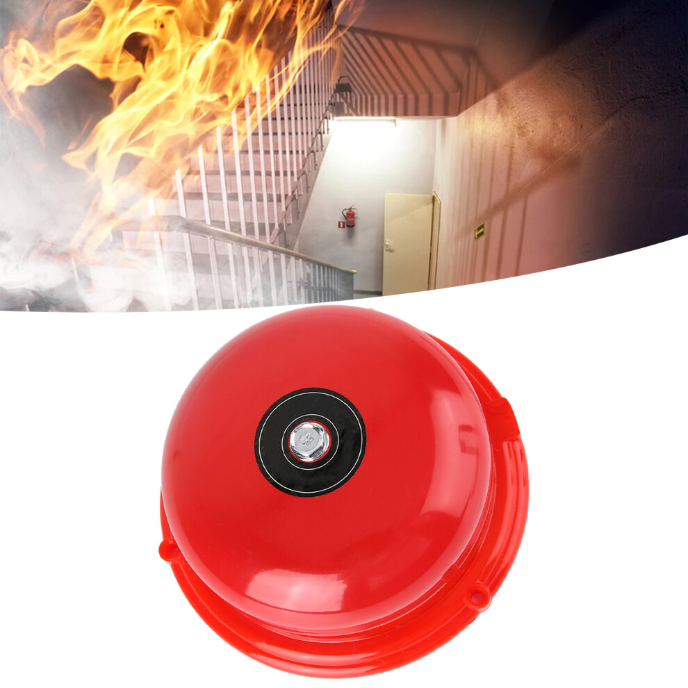 4 Inch Metal Electric Fire Bell 100Db 220V Red Safety Alarm 8711363229237