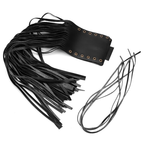 2 Stück schwarze PU-Leder-Lenkergriffe, 1-Zoll, Quaste 2