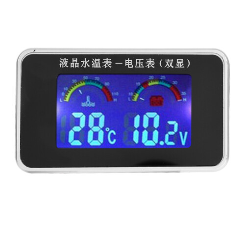 2PCS Car LCD Voltmeter & Water Temperature Sensor 12V/24V/36V