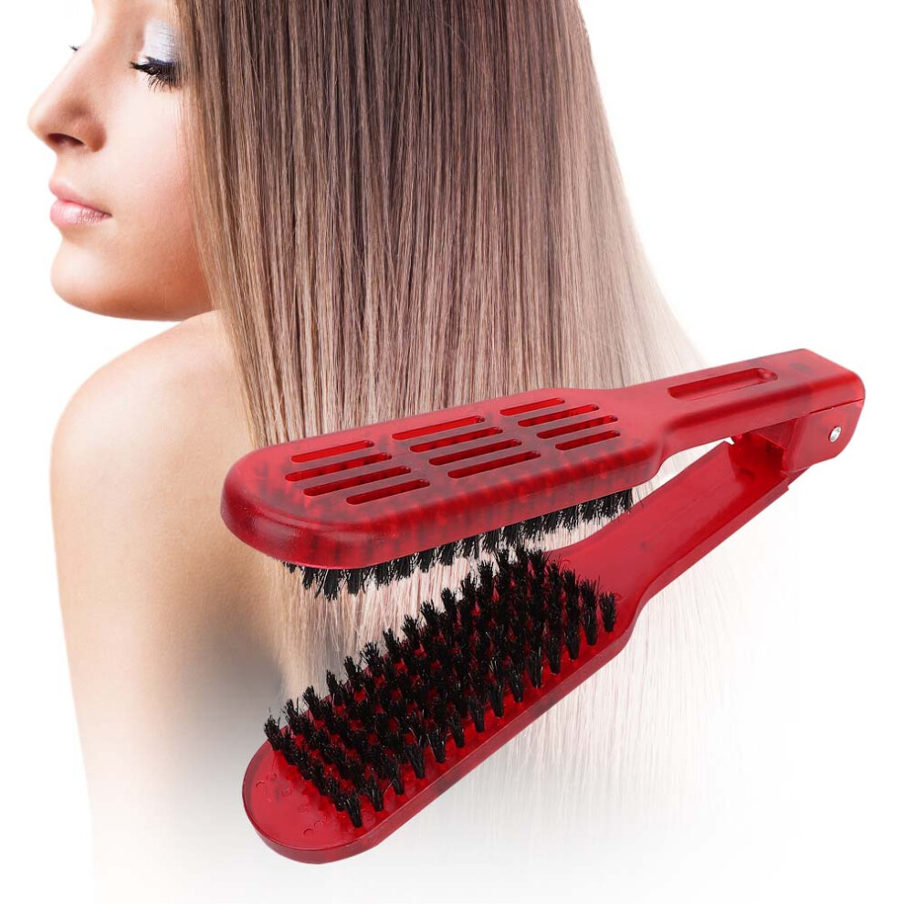 Plywood Hair Straightening Comb Red Professional Styling Tool for Smooth Hair