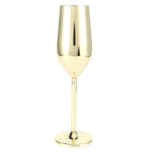 Splittersäkra dricksglasset, vinglas i rostfritt stål med guldplätering, elegant modern design för alla fester