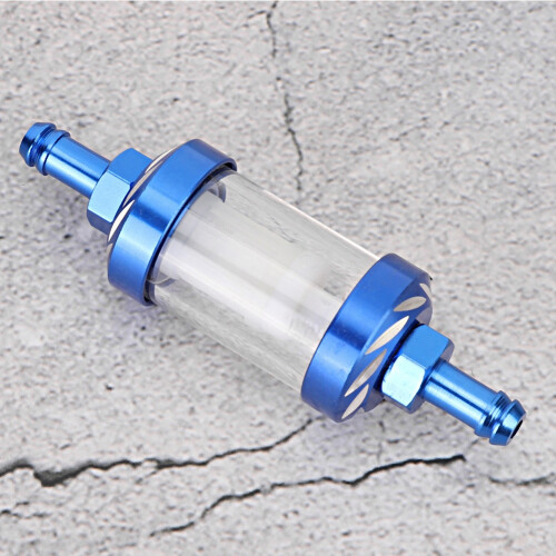 Universal 8mm Aluminiumlegierung Ölfilter blaues Auto 2
