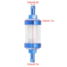 Universal 8mm Aluminiumlegierung Ölfilter blaues Auto