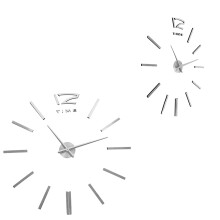 3D-Spiegel-Silber-Wanduhr-Aufkleber 31,5 39,5 cm