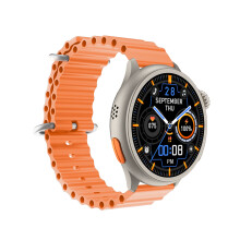 (Arancione) Smartwatch rotondo HW3 Ultra Max per adulti, display HD da 1,52 pollici, chiamate Bluetooth,