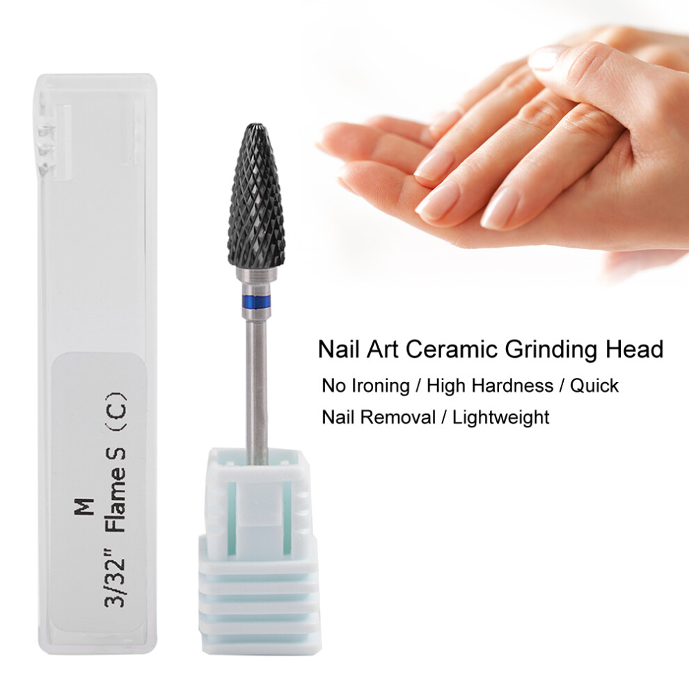 Durable Ceramic Cylinder Nail Drill Bit for Manicure Polishing 22ST