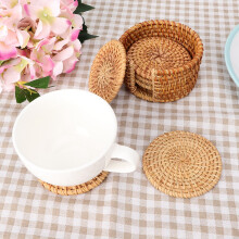 6pcs Rattan Tea Coasters Australia Round Insulation Mats for Cups & Teapots