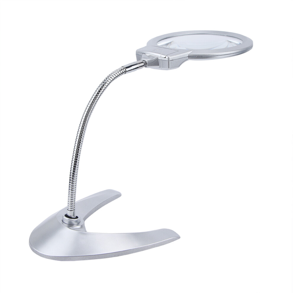 Light 2.5X 5X 130Mm Led Desk Magnifying Glass - Adjustable Angle With Clamp