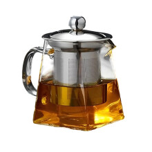 Pota Tae Gloine Frithsheasmhach in aghaidh Teasa le hInsilteoir, Criathar Inbhainte Pota Tae Gloine Borosilicate le hInsilteoir Cruach Dhosmálta,