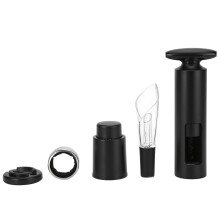 Set de vin multifuncțional, deschizător manual de sticle, tăietor de folie, dop de vid, aerator de vin, versător, suprafață mată durabilă și