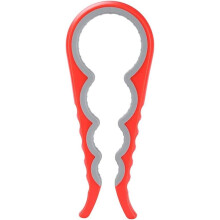 Bottle And Jar Opener, Ergonomically Designed For Arthritic Hands & Seniors, Multifunctional 4 In 1 Tool, Firm Grip With Rubber Interior For Wet Hands