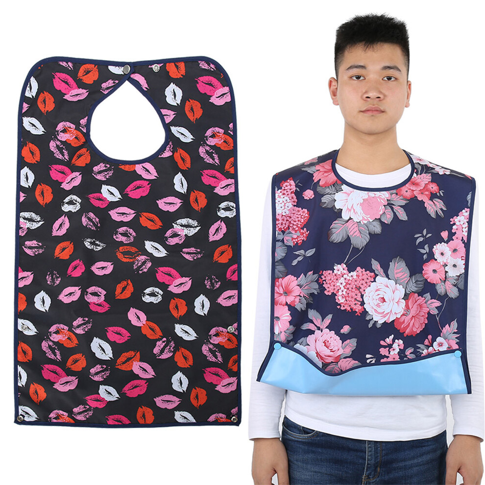 Soft PVC Waterproof Bib for Adults - Snap Fastener Pocket Easy Clean
