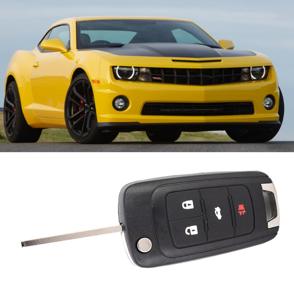Durable Key Fob Shell For Camaro 4-Button Flip Black 4991363246838