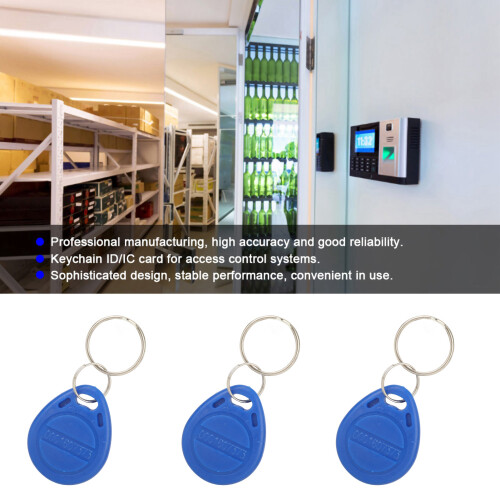 High-Quality 100 Pcs Blue RFID Keychains for Secure Access Control 2