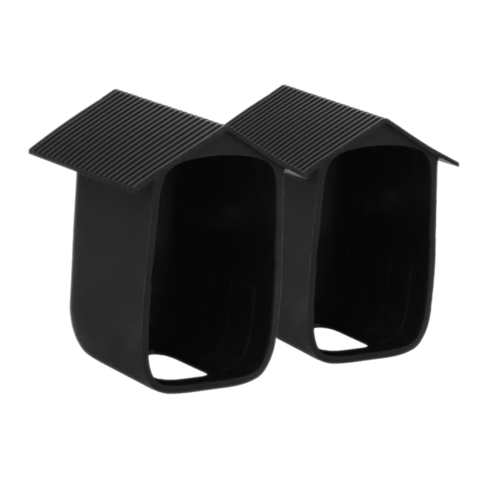 Security Camera Rain Covers 2 Pack Silicone Case Compatible With Eufy Outdoor Camera Housing Clear Wide View Black 9105992281510