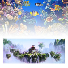Sky Castle Aquarium Poster 122x50cm Waterproof PVC Background Sticker