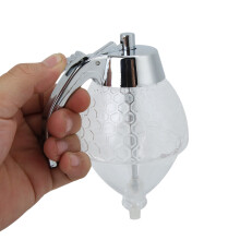 Vintage Honey Dispenser, 10x8x15cm, Chrome Plated, Transparent Container