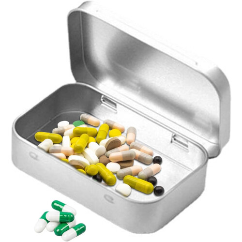 Rectangular Storage Container Small Metal Tin With Lid Tinplate Slide Cover Jewelry Organizer Silver 2