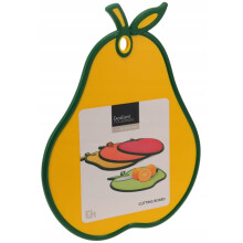 Farverig køkkenskærebræt 30x28x8cm plastik i frugtformer