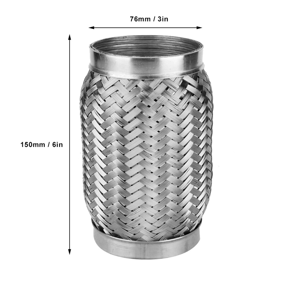 3 X 6Inch Stainless Flexi Pipe Flexible Exhaust Stub With Internal Corrugated 6941363250302