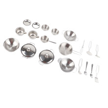 25-teiliges Küchenspielzeug-Set für Kinder, 21x12x16 cm, Silber