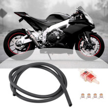 Fuel filter kit 6mm with hose and clamps for motorcycles/scooters