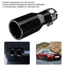 Universell 54-76-200 mm Edelstahl-Auspuffblende in Schwarz
