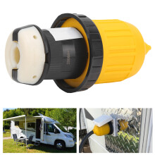 30Amp RV Cord Locking Plug with Cover Ring, 7.5in, Durable Plastic