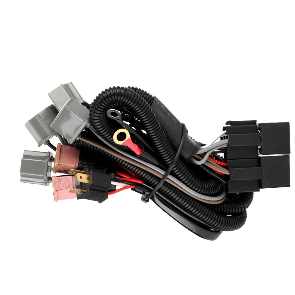 Durable Car Led Head Wiring Harness With H4 Adapters - 2 Square Lines Light 4341363254478