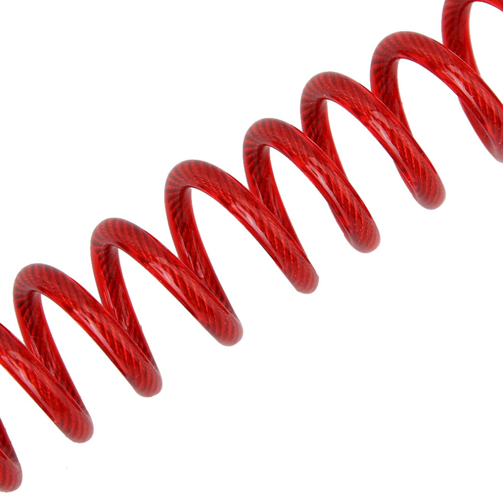 Pvc Anti Theft Motorcycle Bicycle Disc Brake Lock Reminder Coil Rope Red 9381363259085