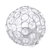 Chic 10cm Silver Crystal Tea Light Holder with Hollow Design for Weddings