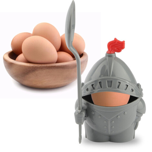 Cartoon Egg Holder with Sword Spoon Durable Plastic Perfect for Gifting 2