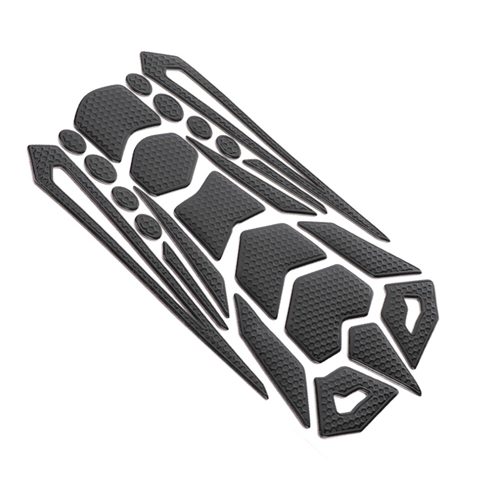Motorcycle Gas Tank Protector Decal Sticker Fishbone Rubber Pad Black 8011363261535