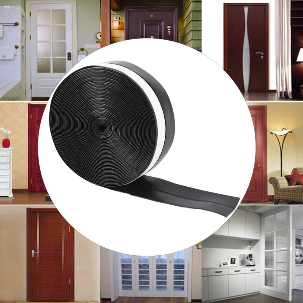 5M Black Silicone Self-Adhesive Door Window Sound Insulation Strip 8461363261934