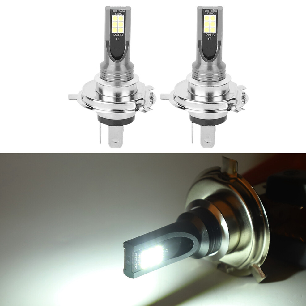 2Pcs 3030-12Led 24W Car Front Fog Lamps H4 Socket | Long-Lasting Brightness White 7631363262427