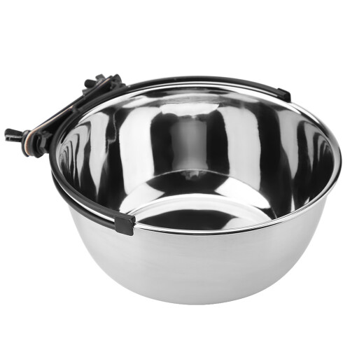 Edelstahl, hängender Napf-Futterspender (Größe M), Silber 1