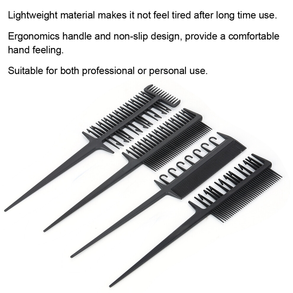 Coloring & Highlights Hair Comb Set for Salon Professionals - Barber Tools