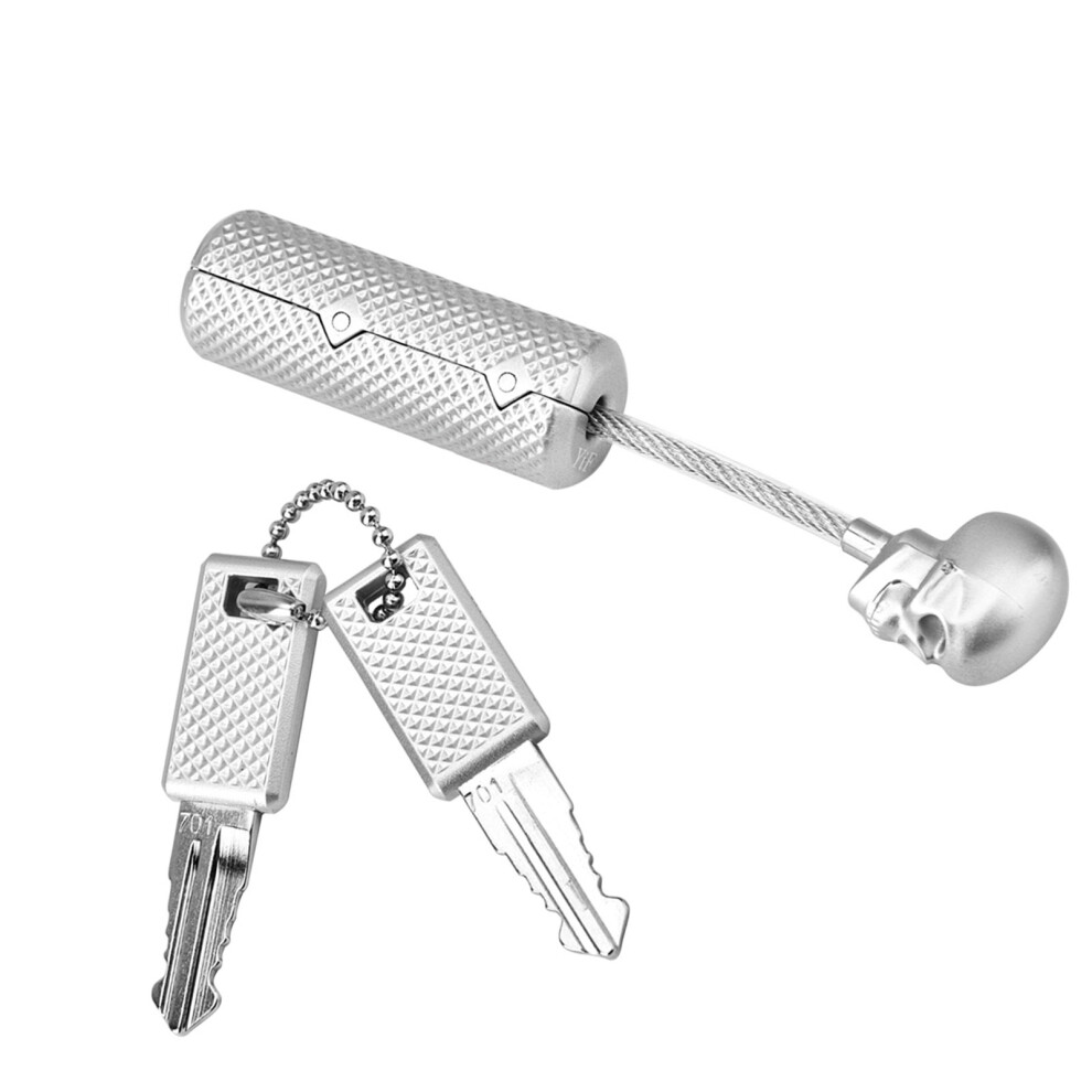 Silver Skull Lock For Suitcases With Password And Wire Rope 8011363264772